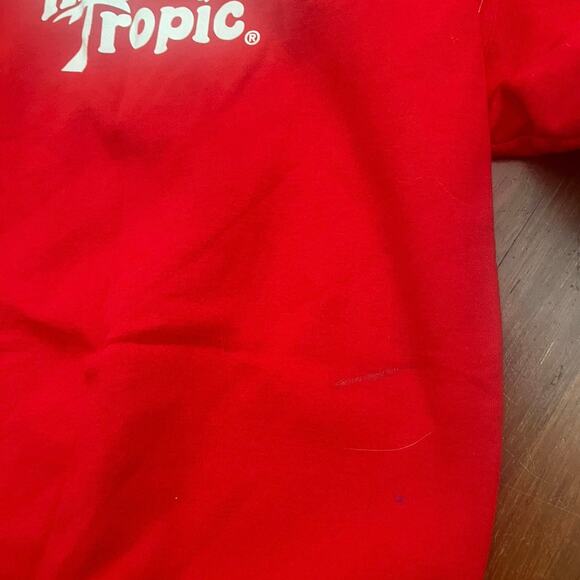 Hawaiian Tropid red white graphic pullover sweatshirt promo girl model small - Picture 3 of 3